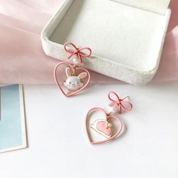 Clip-on & Screw Back Asymmetric Little Cute Kids Earrings Creative Bowknot Hearts Fake