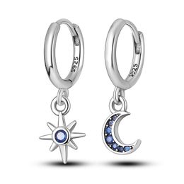 Hoop & Huggie Trend Original Design Sparkling Sun Star Earrings For Women Silver Colour Earring Fashion Jewellery Gift GirlHoop