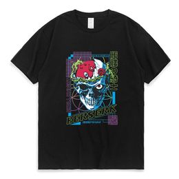 Berserk Guts T Shirt Men Women Teen Trend Black Cotton T-Shirt Short Sleeve Japanese Anime Cosplay Tee Shirt Street Tshirts Tops 220708