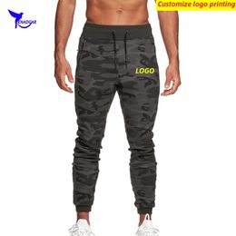 Custom Men Cotton Running Sweatpants Quick Dry Gym Workout Fitness Sportswear Trousers Male Training Joggers Track Pants 220613