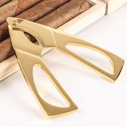 support Logo Gold Triangle knife Butterfly Stainless Steel Cigar Scissors Portable Cuban Cigar Punch and Cutter