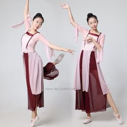 Stage Wear Women Traditonal Chineve Vintage Dance Dress Group Performance Tops Pants Set Folk Costume Fairy DressStage