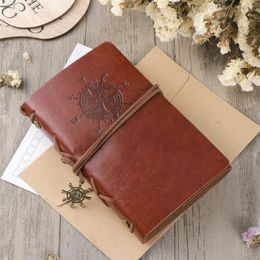 Notepads Vintage Leather Cover Notebook Blank Diary Retro Pirate Design Paper Note Book Replaceable Traveller Notepad Stationery Supplies