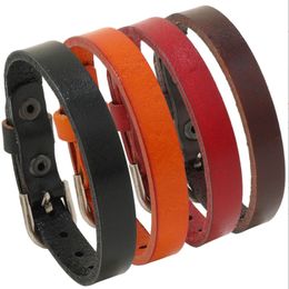 Retro Black Brown Colour Leather Charm Bracelets Adjustable Bangle For Men Women Party Club Fashion Jewellery