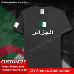 Republic of Algeria Algerian Islam DZA Cotton T shirt Custom Jersey Fans DIY Name Number Brand Casual T shirt 220616