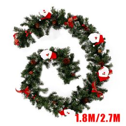 1.82.7m Artificial Christmas Fireplace Garland Wreath Fake Pine Tree Ornaments Gold Year Xmas Party Indoor Home Decoration 201027