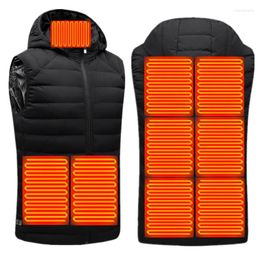 Men's Vests Heated Vest Warm Winter Electric USB Jacket Men Hooded Heating Coat Thermal Kare22