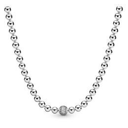 Chains High Quality Original 925 Sterling Silver Pan Winter Beads Necklace Women Jewellery Gift WholesaleChains