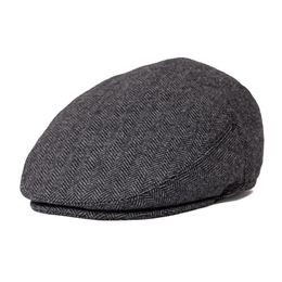 driving hats for men Australia - Berets Driving Flat Caps Men Herringbone Wool Blend Fall Sboy For Male Hats With Button Front Gatsby Ivy Golf HatBerets
