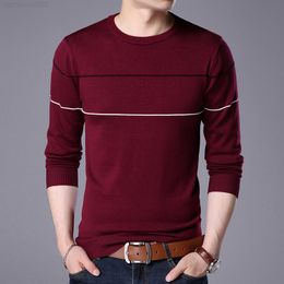 Autumn Men's Knitted Sweater t shirt Comfy O Neck Long Sleeve Pullover Stripe Patchwork Jumper Casual Bottoming shirt for Winter G22801