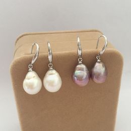 Dangle & Chandelier 100% Nature Freshwater Pearl Earring With 925 Silver Hook Baroque No Repaired 11-12 Mm Big EarringDangle DangleDangle