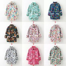 Children Raincoat Coat Apparel Cute Printed Hooded Trench Coats Medium And Long Outdoor Water Kids Waterproof Jacket With Pocket