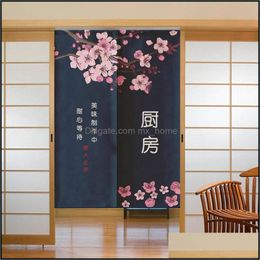 Japanese Kitchen Door Curtain Restaurant Decoration Noren For Noodle Store Room Drop Delivery 2021 Drapes Home Deco El Supplies Garden M97