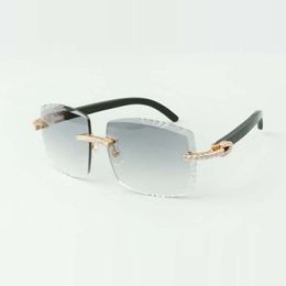 designers endless diamonds sunglasses 3524022, cutting lens natural black wooden glasses, size: 58-18-135mm