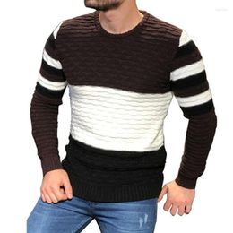 Men's Sweaters Men's Long Sleeve Mens Striped Warm Thick Slim Knitted Sweater Fashion O-Neck Jumpers Autumn Winter ClothingMen's Olga22