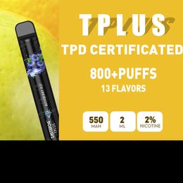 Tastefog E Vape Factory Wholesale E Cigarette 800 puffs Disposable Puff 20mg Strawberry Kiwi Passion Guava Mango Blueberry Watermelon Iced Flavors