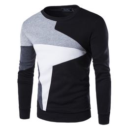 Zogaa Spring Men Stitching Color Casual Long Sleeved Pullover Sweater O-Neck Full Sleeve Casual Brand Mens Sweaters 201203