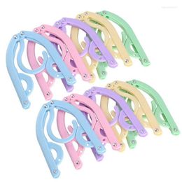 Laundry Bags 10PCS Travel Clothes Hangers Magic Portable Glamorous Plastic Folding Coat Hanger With Anti-slip Grooves For Outdoor Camping Hi