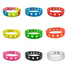 9 Colours 21cm soft rubber wristbands wristlets bracelets fit with croc charms shoe decoration accessories children birthday gifts