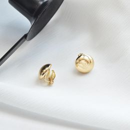 Clip-on & Screw Back Metal Half Ball Clip On Earrings No Hole Ear Clips Gold-color Round Without Piercing Personality Earring E636Clip-on Ki