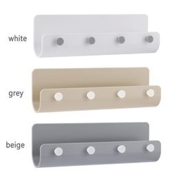 Hooks & Rails Colours Key Towel Hanger Holder Storage Wall Hook Rack DIY Organiser 4 Shelf Hanging Mount Home DecorHooks