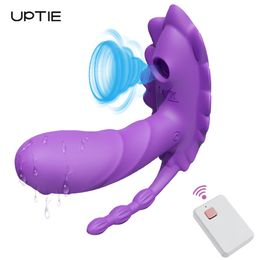 3 in 1 Wireless Remote Control Dildo Vibrator Female Clit Sucker Anal G Spot Clitoris Stimulator sexy Toy for Women Couples Adult