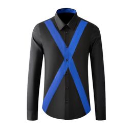 New Arrival High Quality Spring and Autumn Dragon Collar Style ESplicing Men Long Sleeve Smart Casual Shirt Plus Size M-3XL 4XL