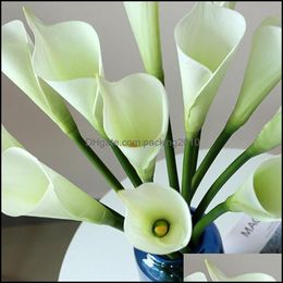 Decorative Flowers Wreaths Festive Party Supplies Home Garden Artificial Calla Lily Bouquet For Wedding Decoration Bunch Bridal Fake Plant