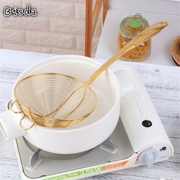 1Pc Strainer Mesh Hot Pot Skimmer Strainer Oval Fine Mesh Food Oil Strainer Ladle Strainers Stainless Steel Kitchen Utensils T200323