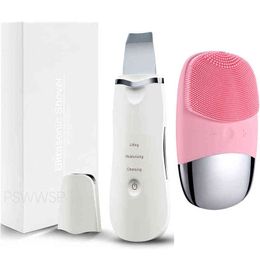 deep cleaning face brush Australia - Ultrasonic Skin Scrubber Facial Pore Cleaner Machine Blackhead Remover Deep Cleaning Beauty Device Face Cleansing Brush 220520