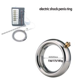 Electric Shock Penis Ring Scrotum Bondage Cock Electrode sexy Toys for Man Accessories