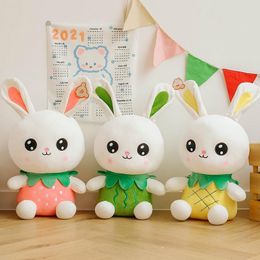 Creative Rabbit Doll Fruit Rabbit Plush Toy Transforms Strawberry Watermelon Dolls Pineapple Pillow