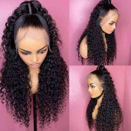 13x4 13x6 Frontal Human Hair Wigs Deep Wave Brazilian 4x4 Lace Closure Wig 180% 200 % Curly For Black Women 220608
