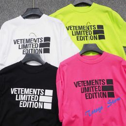 LIMITED EDITION Graphic Print VETEMENTS T-shirt Men Women High Quality Green Red Black White Vetements Tee Tops With Tags