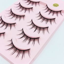 5 Pairs Tapered False Eyelashes Natural Makeup Beauty Wholesale