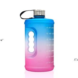 Water Bottle for Sports Motivational Time Marker Outdoor Leakproof BPA Free 73oz Reusable Bottles with Handle 3 Colors by sea BBE13499