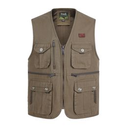 Summer Multi Pocket Vest For Men Spring Autumn Male Casual Pographer Travel Sleeveless Jacket Tool Waistcoat With Many Pocket 201128