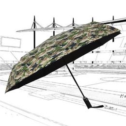Camouflage Automatic Folding Rain Umbrella Anti UV Backpack Sun Umbrellas Portable Car Strong Windproof Parasol 10 Ribs Black Coat JLA13277