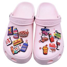 Wholesale food Style Croc Charms Clog Shoes Accessories and Wristband Bracelet Decoration Xmas Party Gifts
