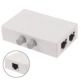 Computer Cables & Connectors Mini 2 Port RJ45 RJ-45 Network Switch Ethernet Box Switcher Dual Way Manual Sharing Adapter HUBComputer