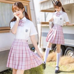 Clothing Sets Girls Heart Jk Spot With Uniform Genuine Plaid Skirt Pleated College Students Skirts Wind In Spring And SummerClothing