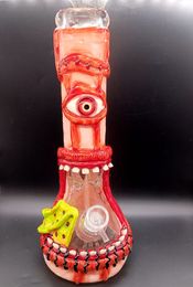 Unique Design Cool 10 inch High Borosilicate Glass Water Bong Hookahs with Had Painting Pattern 18mm Female