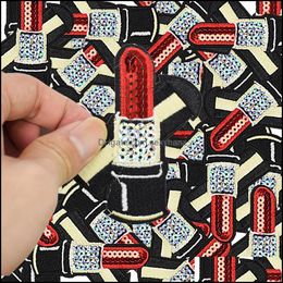 Sewing Notions Tools Apparel Diy Sequined Lipstickses For Clothing Iron Embroidered Applique Ones Accessories Badge On Clothes Drop Delive