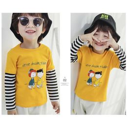 T-shirts Children's Cotton Long-sleeved T-shirt Boys Girls Bottoming Shirt 0-6 Years Old Baby Spring Autumn Pullover Top Clothes TrendT-