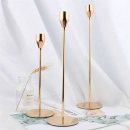3PCS Set Metal Candle Holders Weeding Dinner Table Decorations Candlestick
