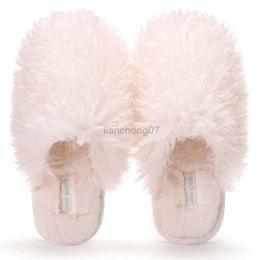 New Winter Women Fur slippers Fluffy Fur Flip Flops Furry Flat Slides Warm Indoor Slippers Female Fuzzy Fur Plush Home shoes New G220816