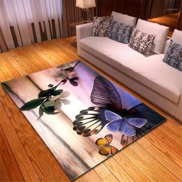 Butterfly Carpets Girls Room Mat Decor Floor Rug Bedside Kitchen Area Soft Anti-slip 3D Rugs For Home Living