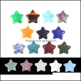 Arts And Crafts Arts Gifts Home Garden Five-Pointed Star Ornaments Natural Rose Quartz Turquoise Stone Naked Stones Decora Dhuyd