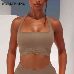 Summer Sexy Sports Bra Women Underwear Seamless Collecting Yoga Gym Workout Running Exercise Fitness Vest Top J220706