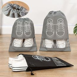 Storage Bags Household Non-Woven Shoe Bag Business Travel Organiser Drawstring Dust Cover Visible DustersStorage